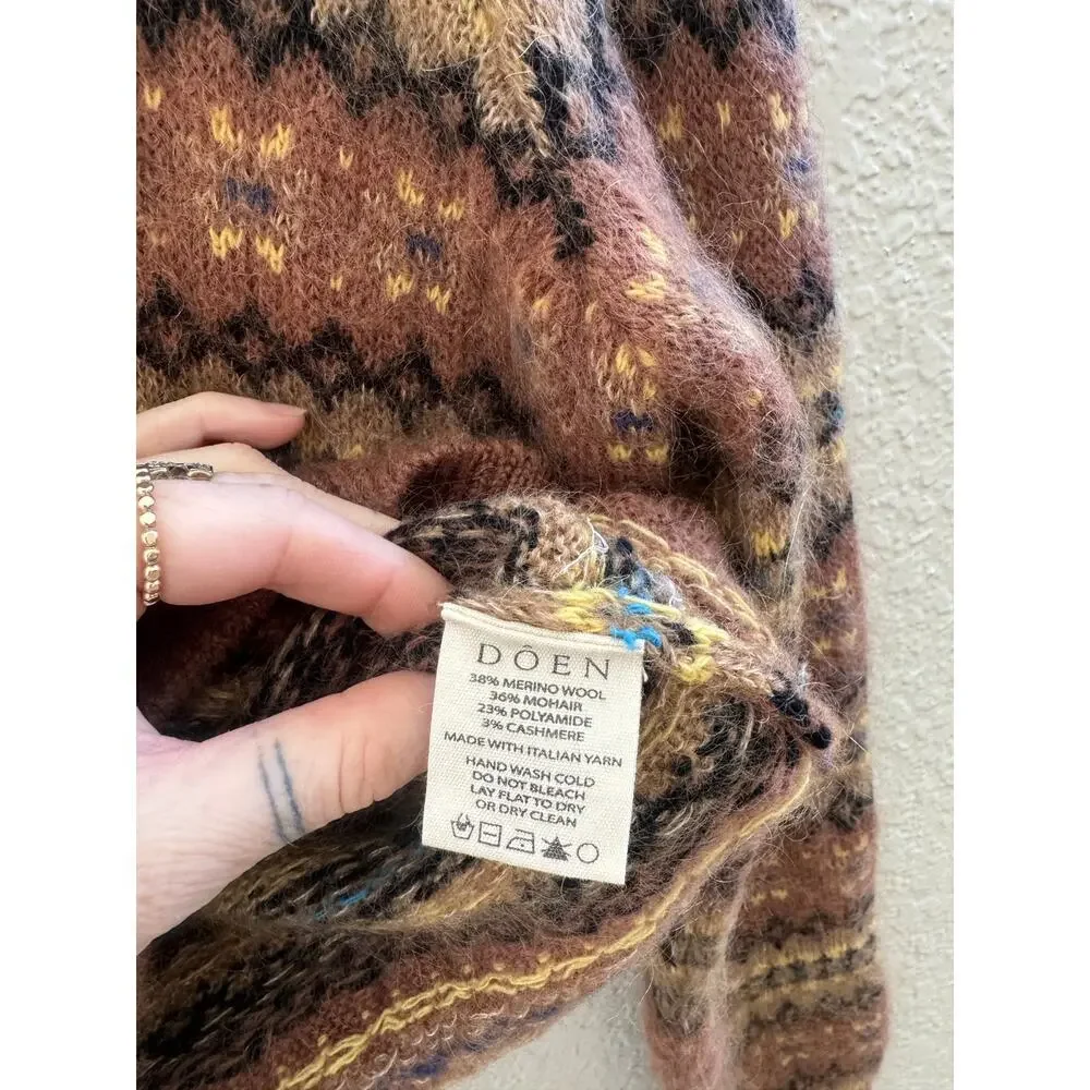 EUC $398 Dôen Natia Fairisle Cardigan Sweater - Picture 8 of 9